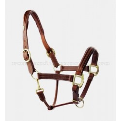 Cavezza cuoio triplo gold